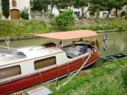 Taud de péniche en acrylique Dickson Sunbrella Plus structure invisible fixation résistante UV imperméable (2)