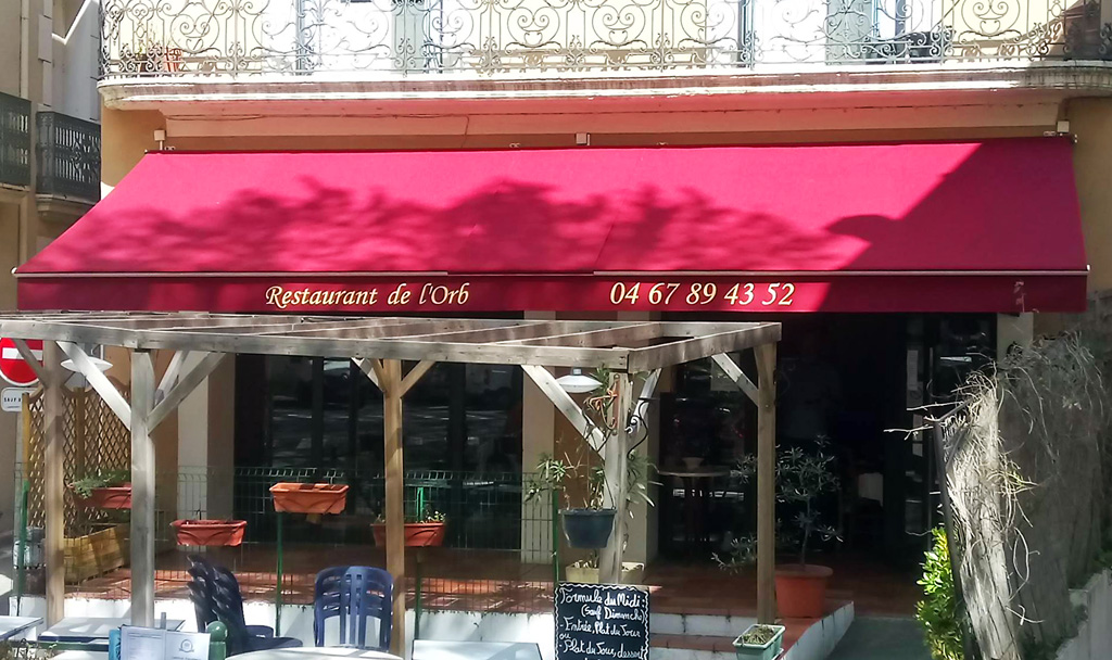 Toile de store Dickson Orchestra Max, résistante tous temps, lettrage thermocollé protection solaire toile de store Dickson Orchestra Max tous temps lettrage thermocolle