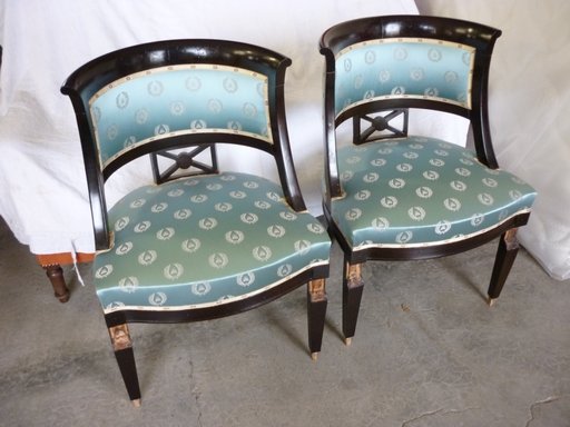 Tapisserie paire fauteuils Empire