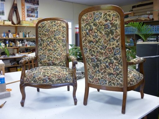 Tapisserie ancienne fauteuils Voltaire
