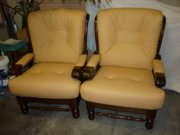 Tapisserie paire fauteuils cuir