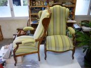 Tapisserie paire fauteuils Voltaire (oreilles)